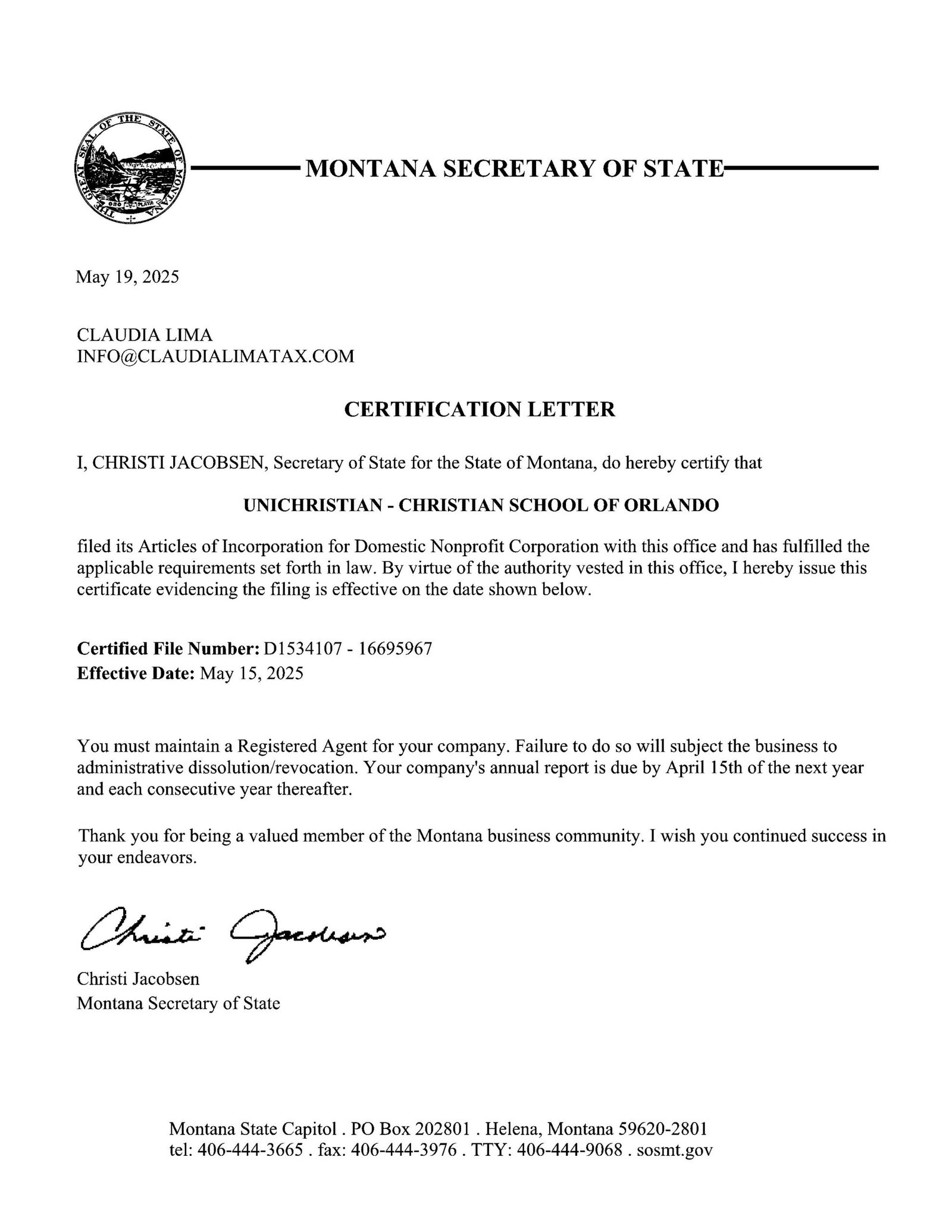 Autorização Corporativa de Montana