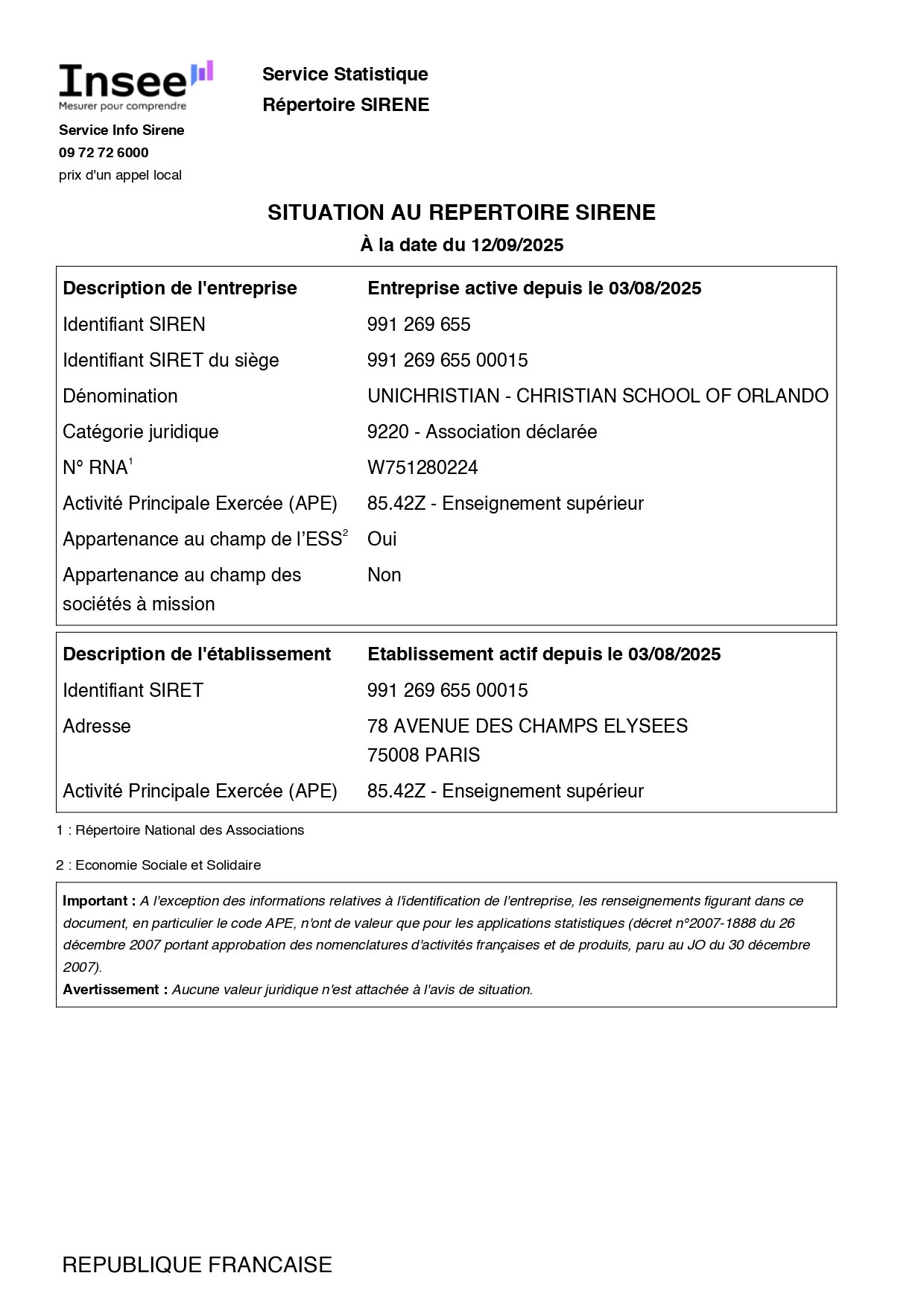 Registro Corporativo SIREN